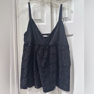 Black Battenburg Lace Tank